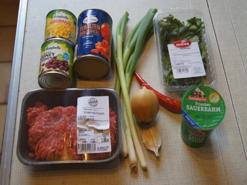 Chili con Carne mit pikanten Dip - Rezept - Bild Nr. 3