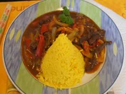 Rindfleisch-Paprika-Wok mit gelben Basmatireis - Rezept - Bild Nr. 2