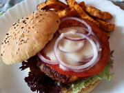 Tex-Mex Bean-Burger and Sweet Potato Fries - Rezept - Bild Nr. 7735