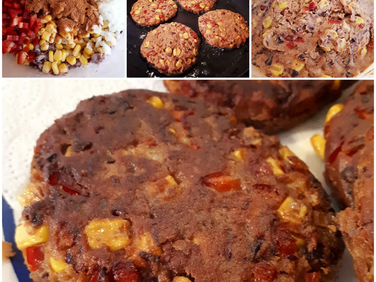 Tex-Mex Bean-Burger and Sweet Potato Fries - Rezept - Bild Nr. 7738