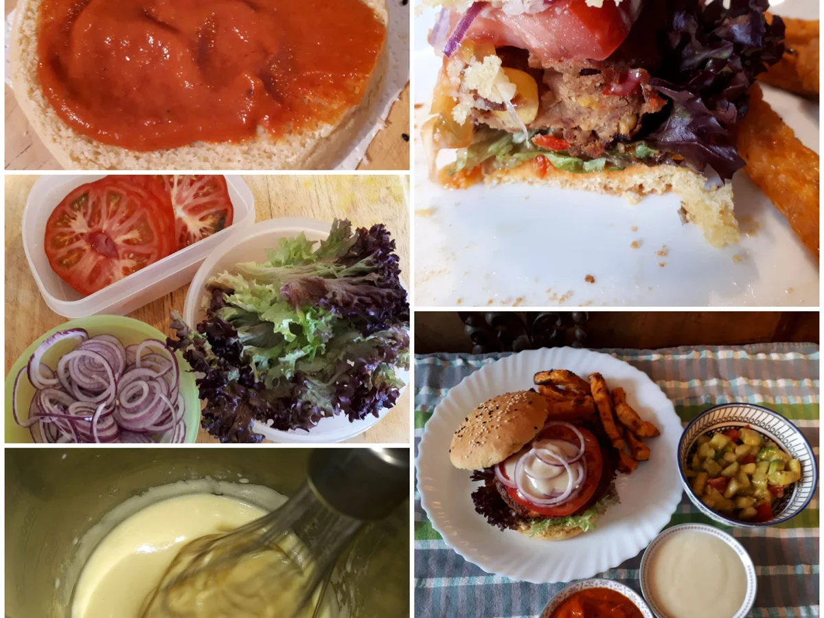 Tex-Mex Bean-Burger and Sweet Potato Fries - Rezept - Bild Nr. 7742