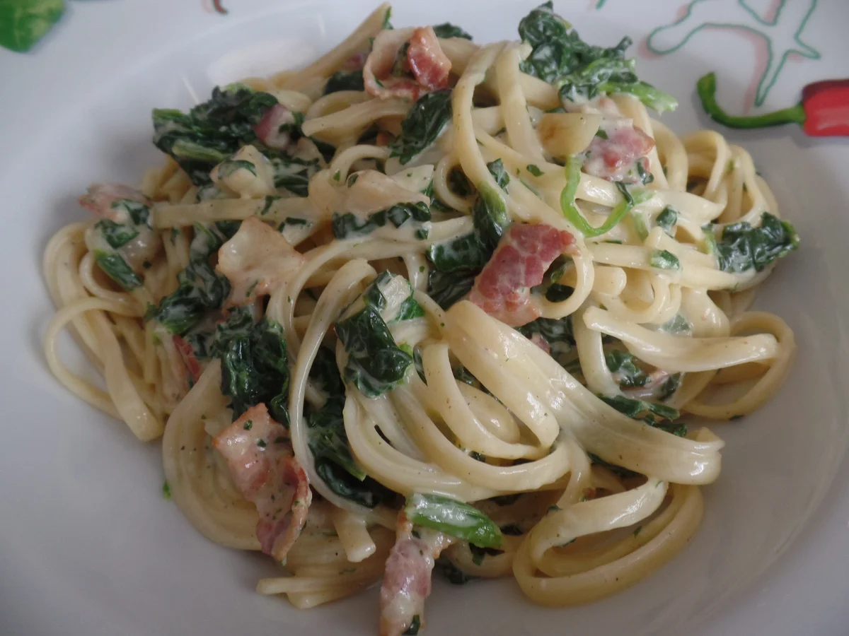 Spinat-Carbonara - Rezept - Bild Nr. 7745