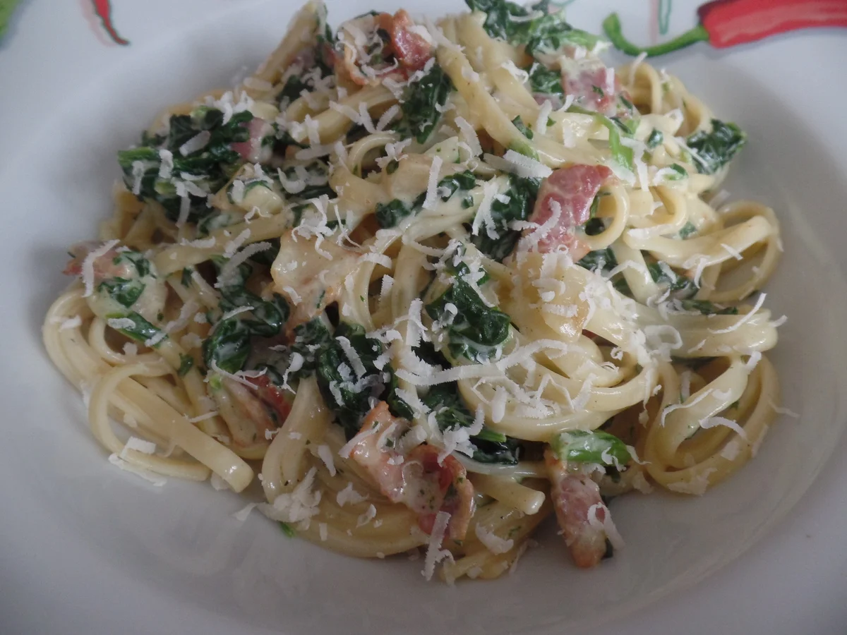 Spinat-Carbonara - Rezept - Bild Nr. 7757