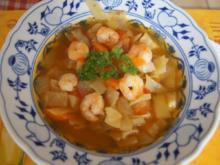 Weißkohl-Gemüse-Suppe mit Garnelen - Rezept - Bild Nr. 2