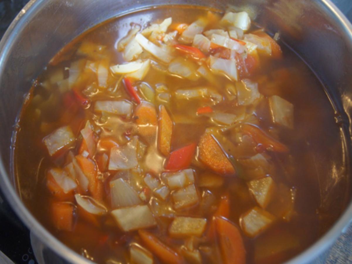 Weißkohl-Gemüse-Suppe mit Garnelen - Rezept - Bild Nr. 8