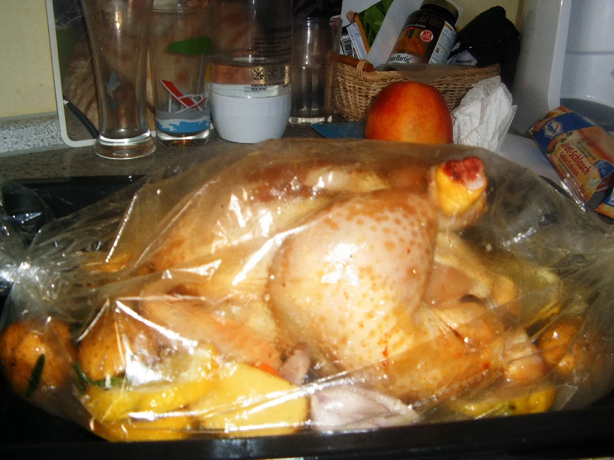 Rezept: Hähnchen im Bratschlauch Bild Nr. 7755 Hähnchen im Bratschlauch - Rezept - Bild Nr. 7755