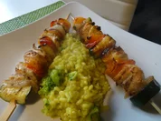 Rotbarschfilet-Schaschlik mit Broccoli-Risotto - Rezept - Bild Nr. 7756