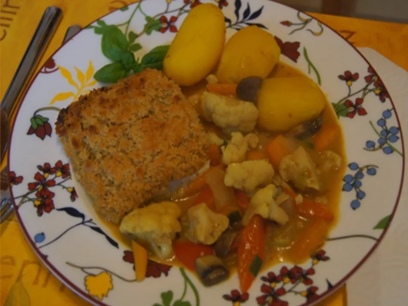Rezept: Schlemmerfilet mit Gemüsecurry und Kartoffeln Bild Nr. 2 Schlemmerfilet mit Gemüsecurry und Kartoffeln - Rezept - Bild Nr. 2