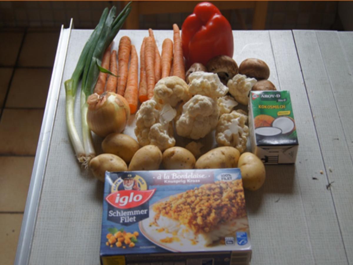 Schlemmerfilet mit Gemüsecurry und Kartoffeln - Rezept - Bild Nr. 3