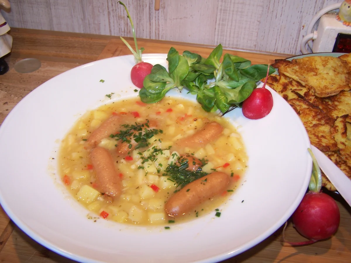 Rezept: Kartoffelsuppe mit Einlage und Beilage Bild Nr. 7784 Kartoffelsuppe mit Einlage und Beilage - Rezept - Bild Nr. 7784