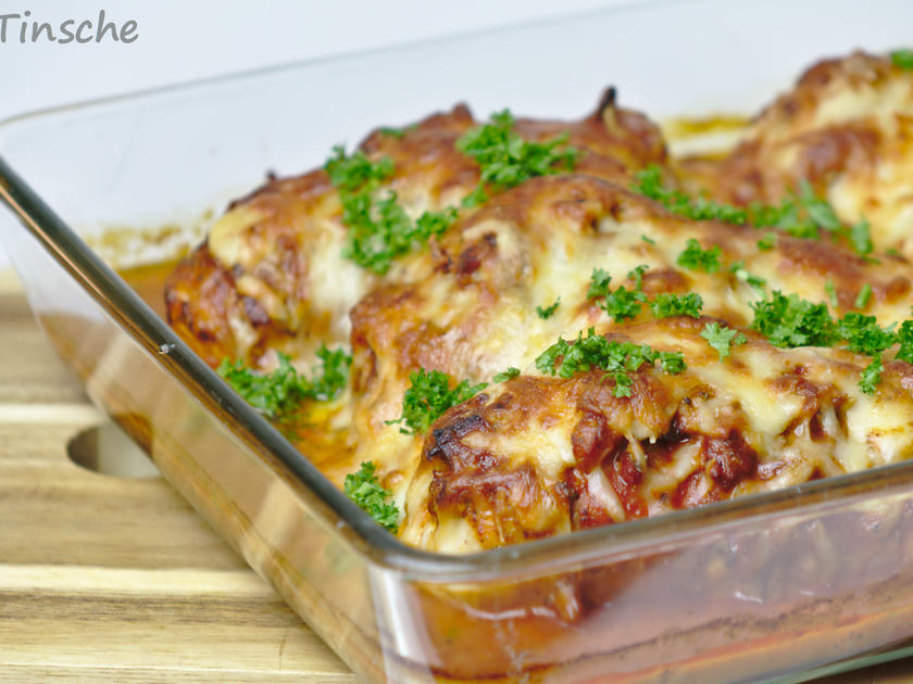 Hähnchenroulade mit Speck/Zwiebel/Käsefüllung - einfach - von sTinsche