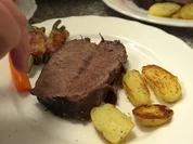 Böfflamott, dazu Bohnenpäckchen umhüllt mit Speck und Majoran-Kartöffelchen - Rezept - Bild Nr. 7827