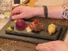 Mousse au Chocolat, gefrostete Blaubeeren und gebackene Banane - Rezept - Bild Nr. 7827