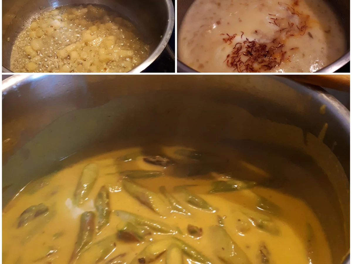 Grüner Spargel in Safran-Soße mit Kartoffelstroh - Rezept - Bild Nr. 7834