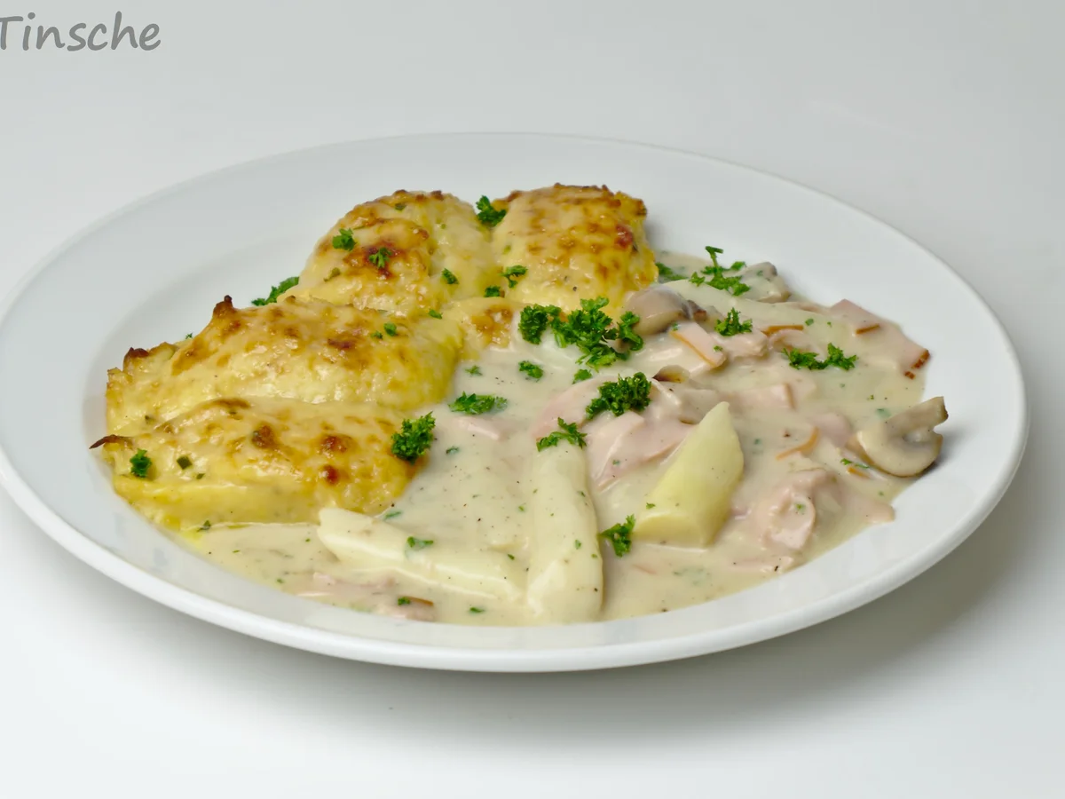 Spargel-Champignon-Ragout mit Schinken - Rezept - Bild Nr. 2
