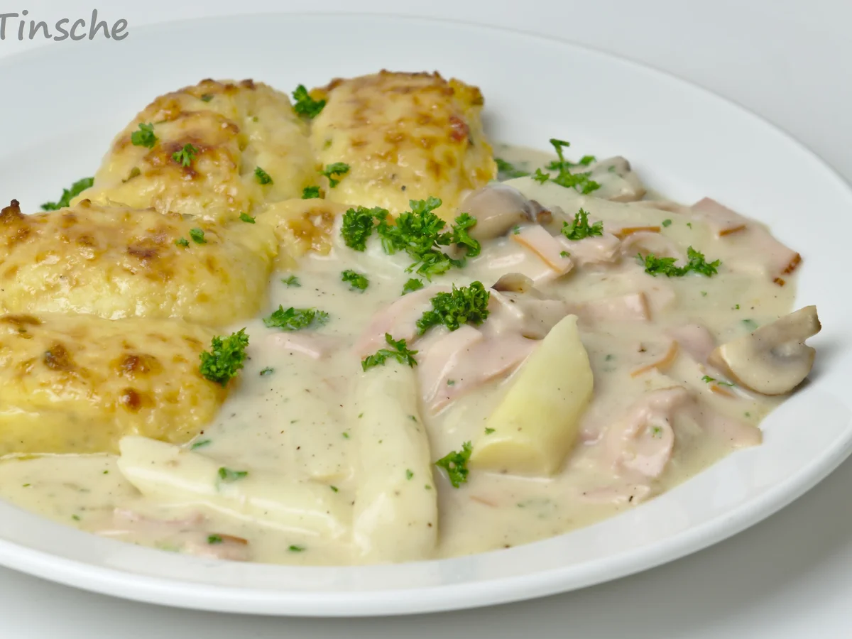 Spargel-Champignon-Ragout mit Schinken - Rezept - Bild Nr. 3