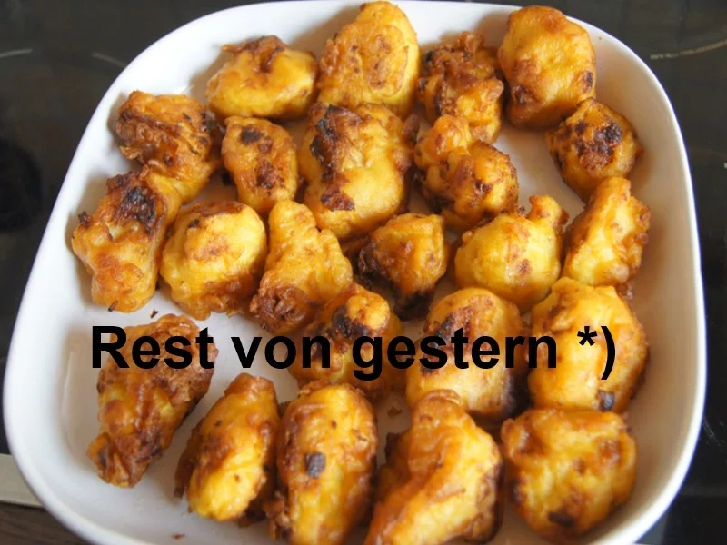 Rezept: Würzreis mit pikantem Jogurt Dip und doppelt frittierten Blumenkohl Bild Nr. 5 Würzreis mit pikantem Jogurt Dip und doppelt frittierten Blumenkohl - Rezept - Bild Nr. 5