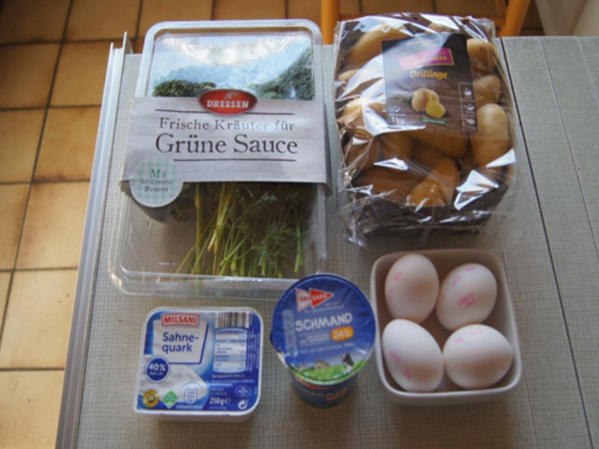 Grüne Sauce mit gekochten Eiern und Pellkartoffeln - Rezept - Bild Nr. 3