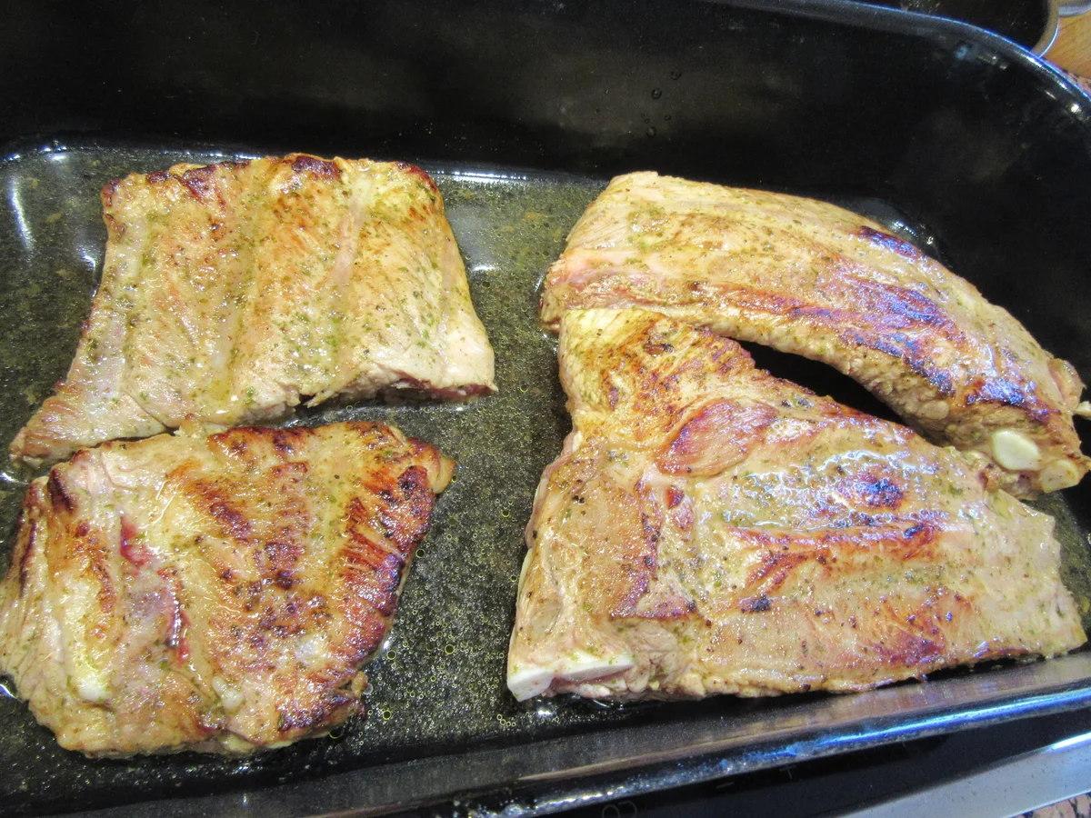 Fleisch: Marinierte Schälrippchen auf Karotten-Kartoffel-Ragout - Rezept - Bild Nr. 7961