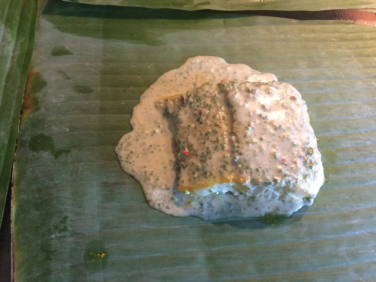 Kabeljaufilets im Bananenblatt gebacken - Rezept - Bild Nr. 7980