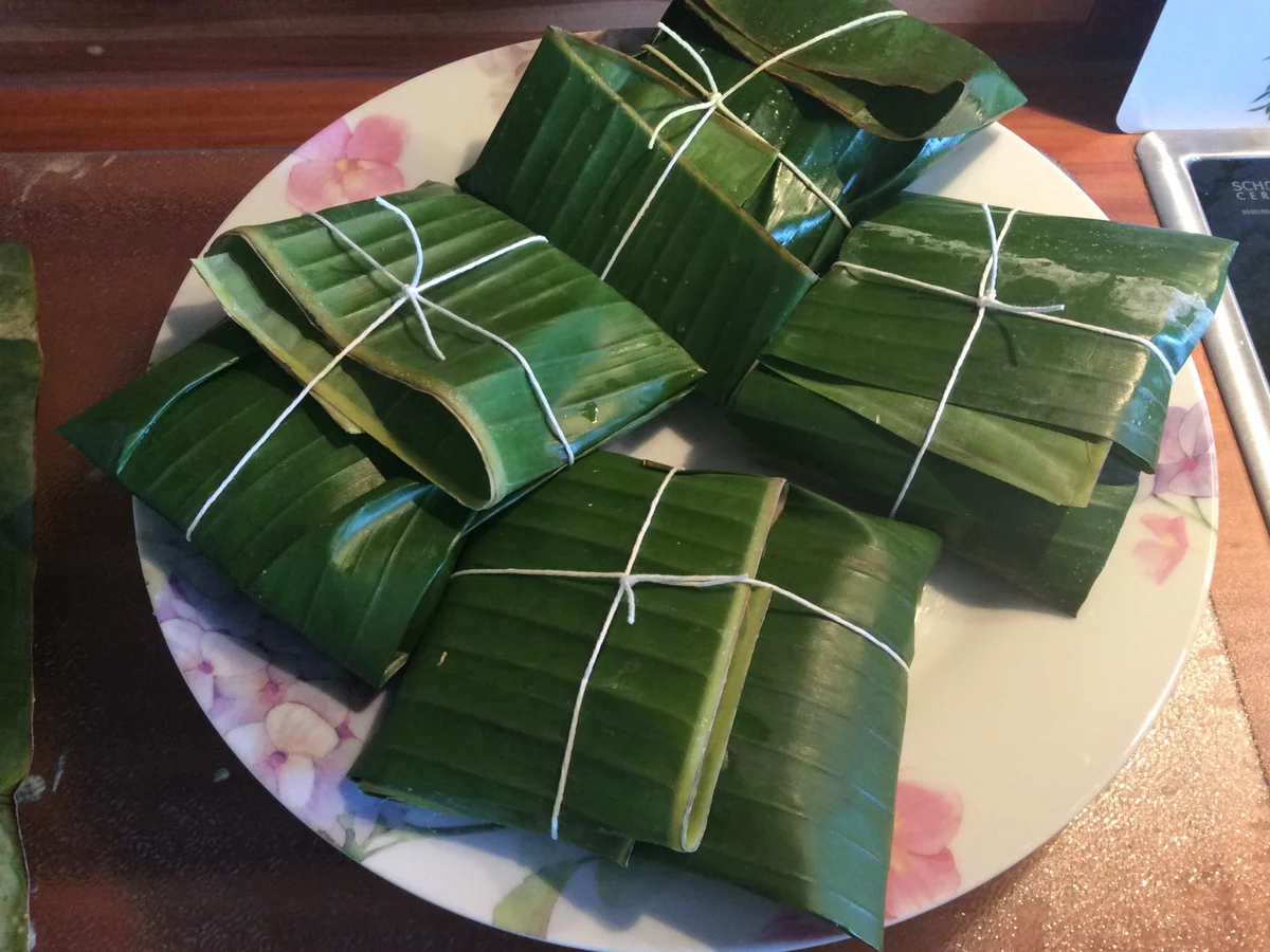 Kabeljaufilets im Bananenblatt gebacken - Rezept - Bild Nr. 7981