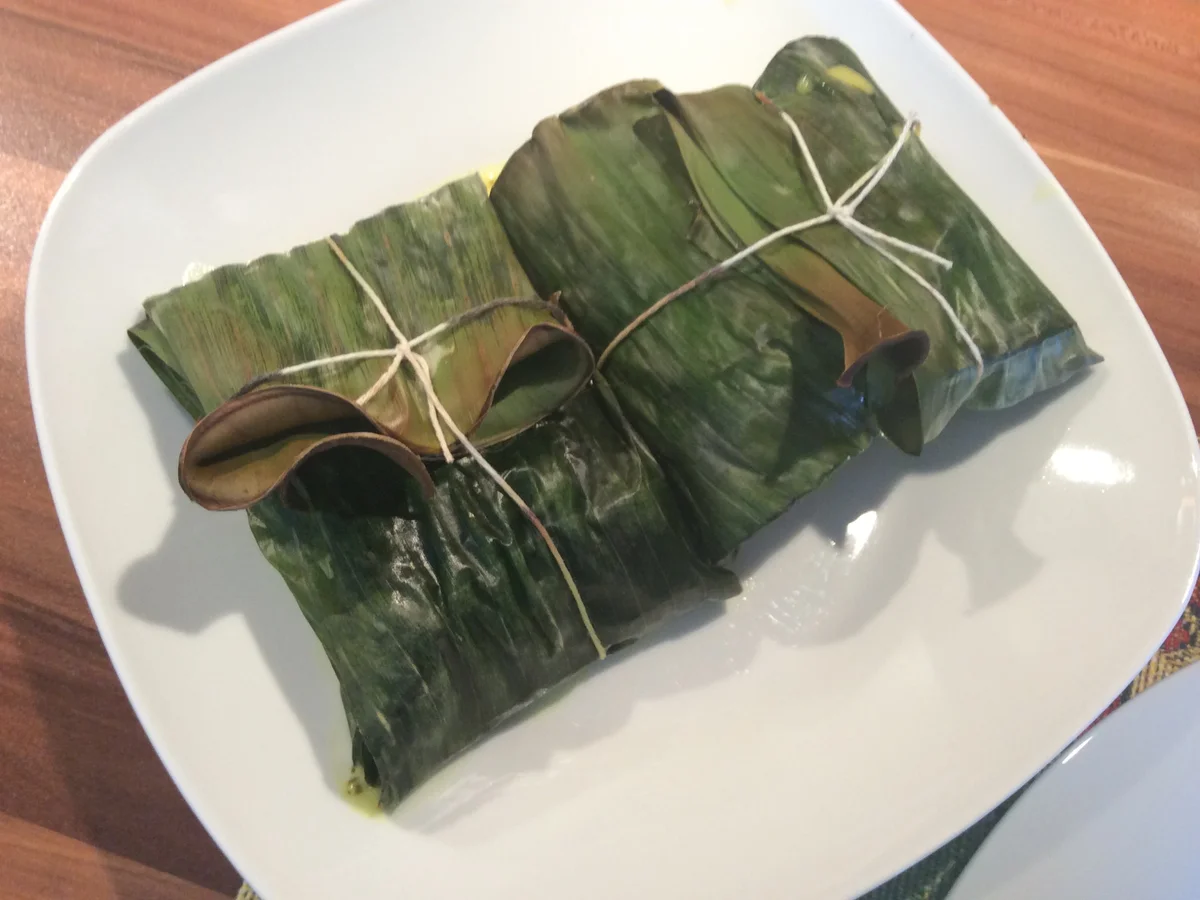 Kabeljaufilets im Bananenblatt gebacken - Rezept - Bild Nr. 7982