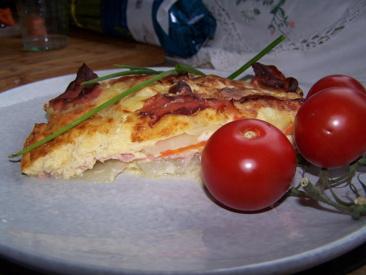 Spargel-Kohlrabi-Karotten-Schinken-Gratin - Rezept - kochbar.de