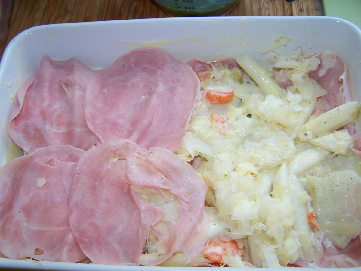 Spargel Kohlrabi Karotten Schinken Gratin - einfach - von Schmetterling4 Spargel Kohlrabi Karotten Schinken Gratin - einfach - von Schmetterling4
