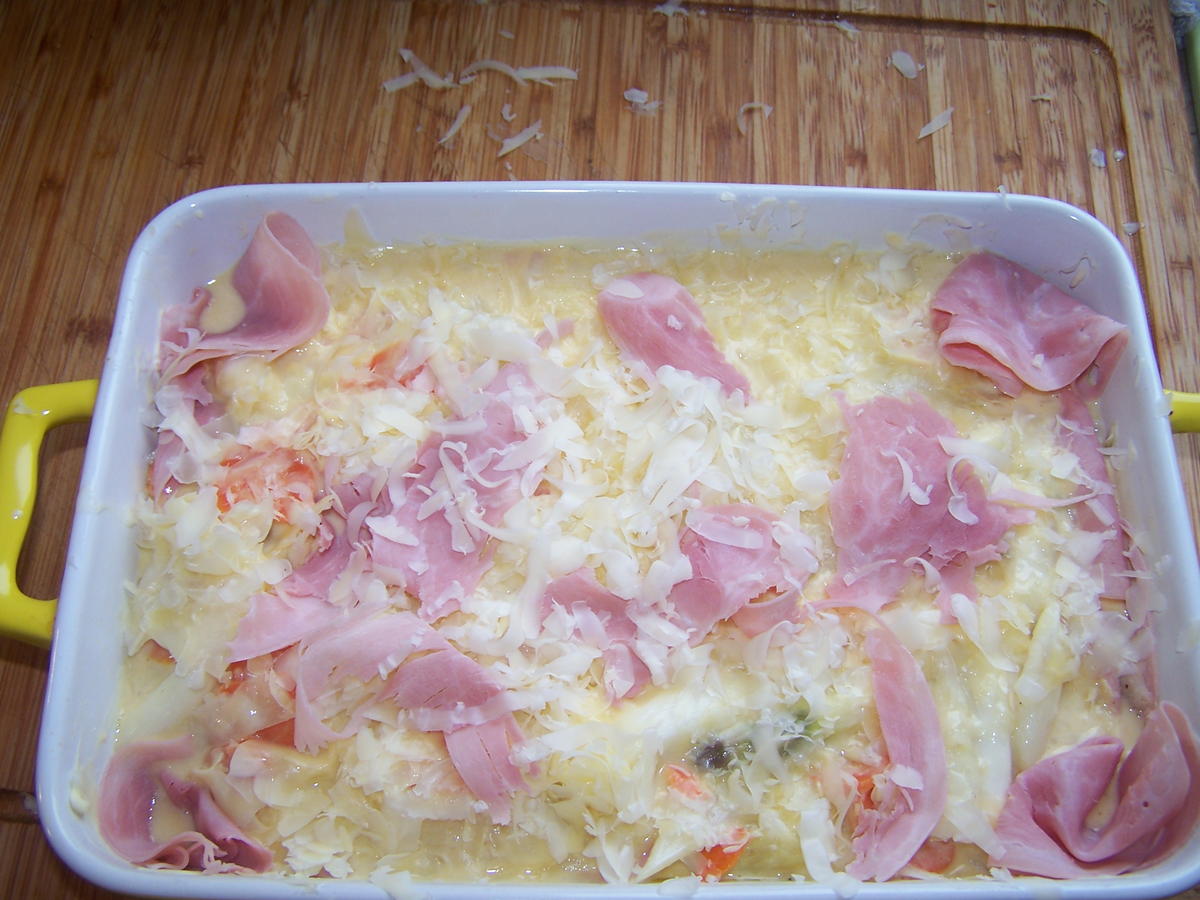 Spargel Kohlrabi Karotten Schinken Gratin - einfach - von Schmetterling4