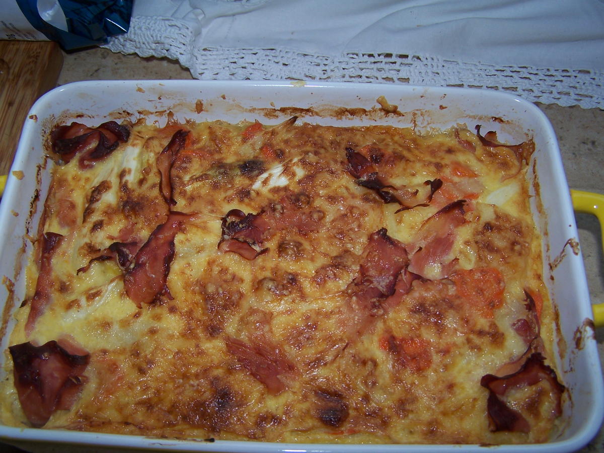 Spargel Kohlrabi Karotten Schinken Gratin - einfach - von Schmetterling4
