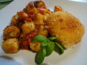 Mozzarella frittiert auf Tomaten-Basilikum-Gnocchi - Rezept - Bild Nr. 8073