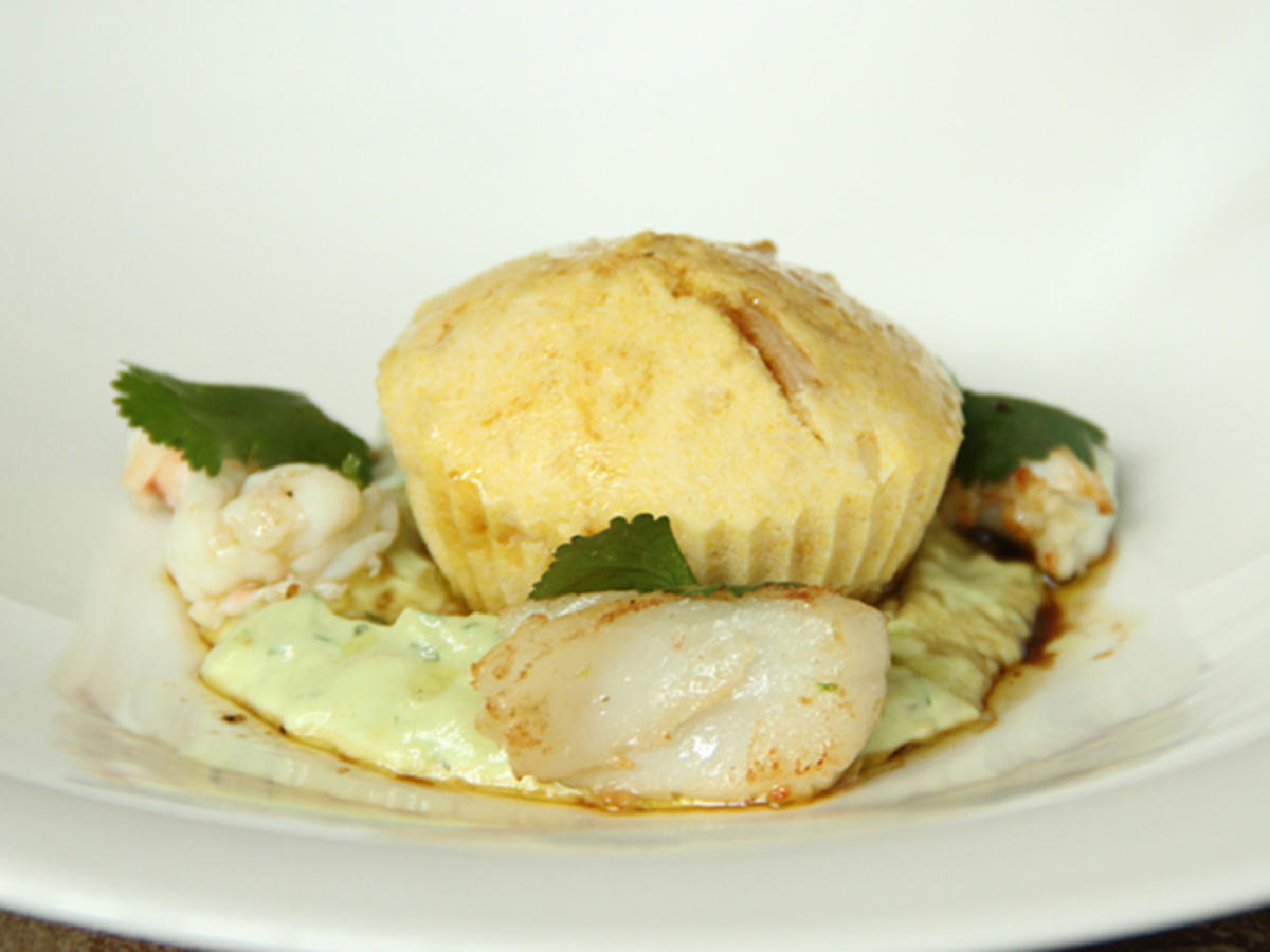 Polenta Muffins mit Kaisergranat und Jakobsmuschel Oana Nechiti ...