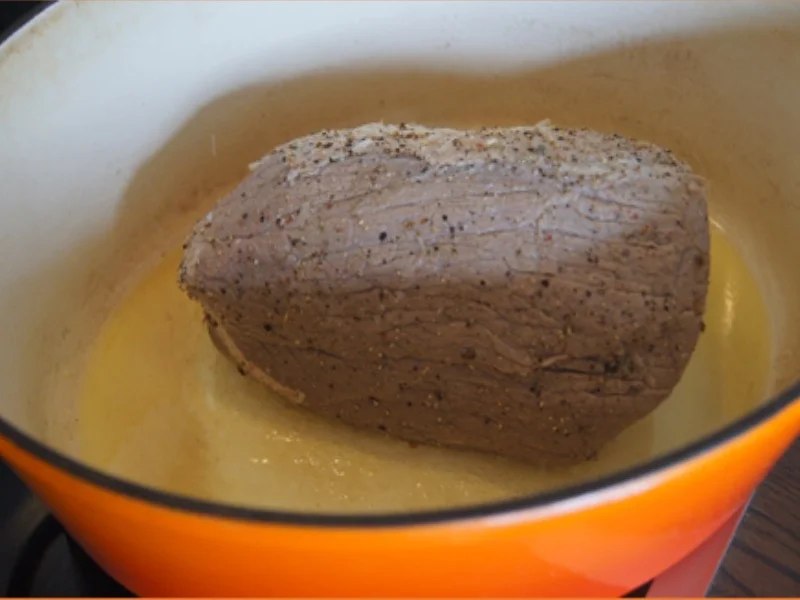 Schmorsauerbraten mit Gemüsesauce, Spargel und Kartoffeln - Rezept - Bild Nr. 8073