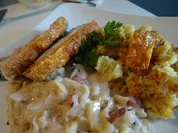 Schweine-Krustenbraten mit Rahm-Kohl und Kartoffelschmarrn - Rezept - Bild Nr. 8072