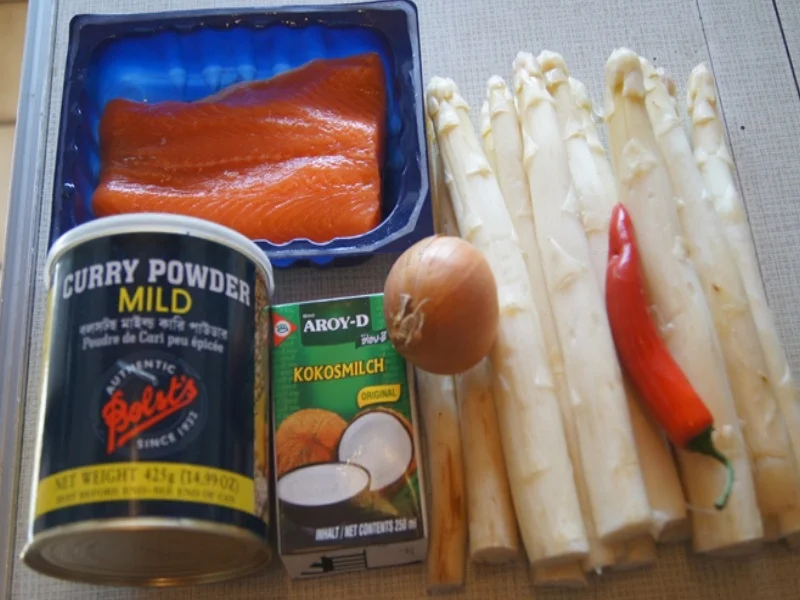 Rezept: Curry-Spargel mit Lachsforellenfilet Bild Nr. 8080 Curry-Spargel mit Lachsforellenfilet - Rezept - Bild Nr. 8080