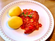 mediterrane Gemüsesoße mit übrig gebliebenen Hähnchenbrüsten - Rezept - Bild Nr. 8093