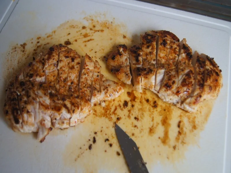 Grüner Spargel mit pikanter Sauce und Hähnchenbrustfilet - Rezept - Bild Nr. 19