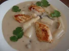 Kokos-Spargelcremesuppe mit Mischpilzen und Ingwer-Hähnchen - Rezept - Bild Nr. 8140