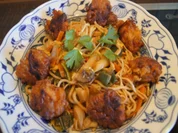 Ausgebackene Hähnchenbrustfiletwürfel und Mie-Nudeln mit Ei und Gemüse - Rezept - Bild Nr. 8150