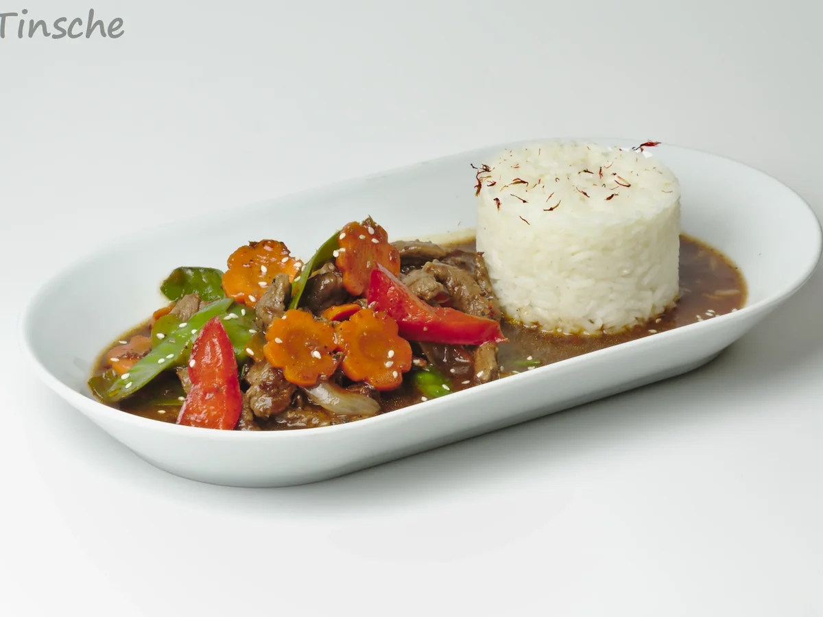 Asiatisches Pfeffer-Rind, Gemüse & Jasminreis - Rezept - Bild Nr. 8177