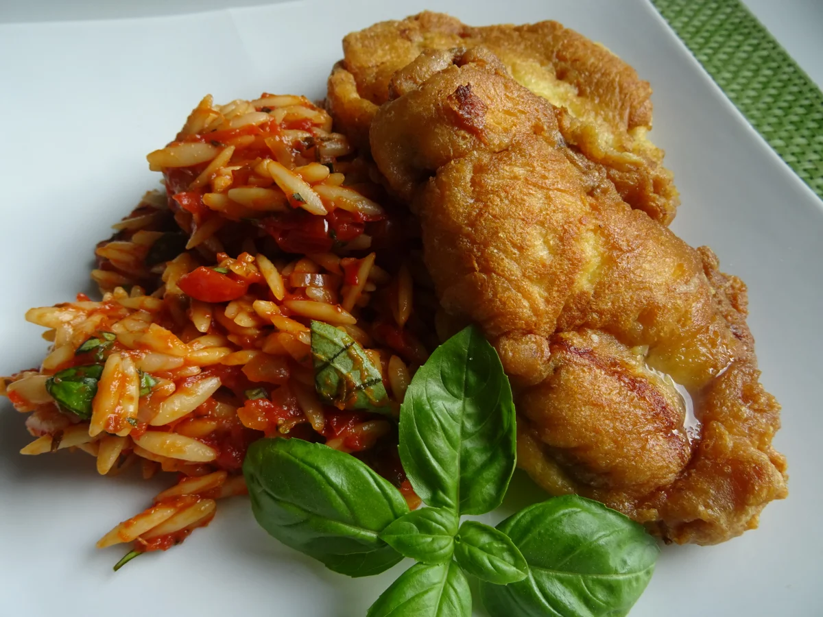 Piccata Milanese con Risoni al pomodoro - Rezept - Bild Nr. 8178