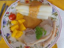 Schinken-Krustenbraten mit Sauce, Spargel und Frühkartoffeln - Rezept - Bild Nr. 8178