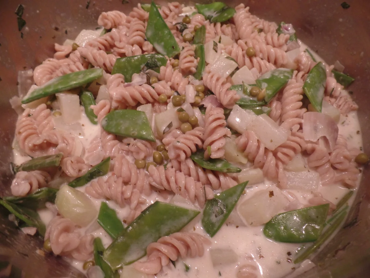 Dinkelnudeln mit Gemüse und Ziegenrahm - Rezept - Bild Nr. 8196