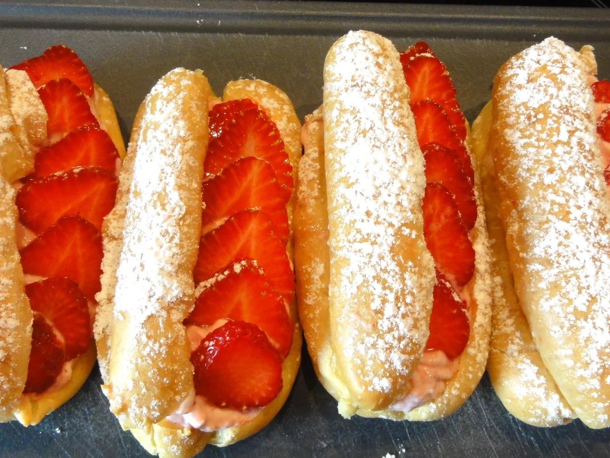 Brandteig:   ECLAIRS mit Erdbeer-Sahne - Rezept - Bild Nr. 8209