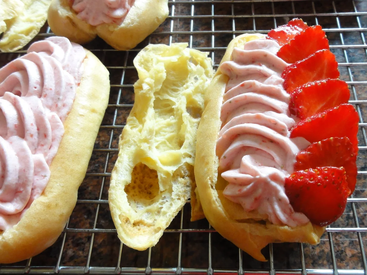 Brandteig:   ECLAIRS mit Erdbeer-Sahne - Rezept - Bild Nr. 8219