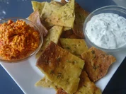 Würzige Brot-Chips mit zweierlei Dips - Rezept - Bild Nr. 8225