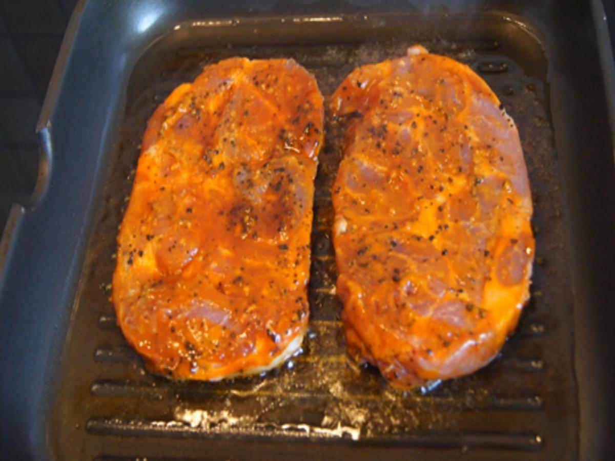 Nackensteak mit gebratenen Paprika-Mais-Mix - Rezept - Bild Nr. 5