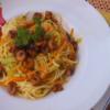 Pasta mit Spaghetti, Gemüse und Garnelen - Rezept - Bild Nr. 8252