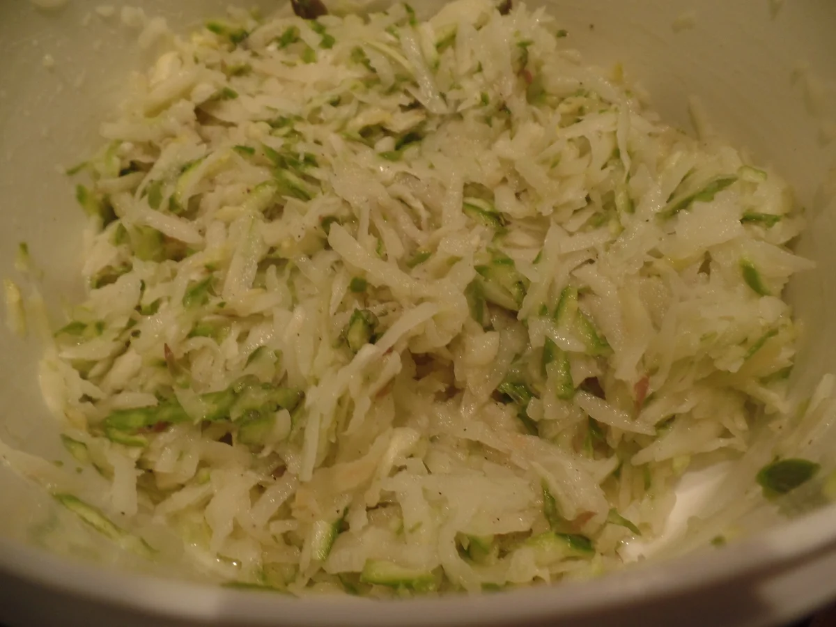 Spargel-Kartoffel-Rösti mit Schinkensalat - Rezept - Bild Nr. 8262