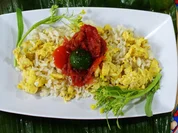 Blütenreis mit Ei und Sambal - Rezept - Bild Nr. 8259